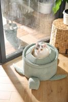 Lit pour animaux de compagnie en forme de tortue de mer, en velours côtelé doux, confortable, nid de sommeil pour chat