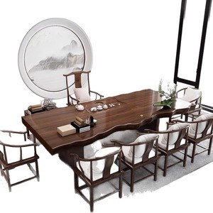 Ensemble table et chaises en bois massif, meubles de salon de style chinois, ensemble de préparation du thé fait à la main, inspiré du Zen - Product Image 5