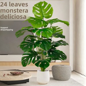 <span class=keywords><strong>Petit</strong></span> arbre artificiel vert à 24 feuilles, style nordique, en pot, pour la décoration de la maison, des mariages et des espaces extérieurs, plante artificielle en pot - Product Image 1