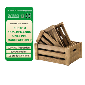 Bộ 3 thùng gỗ trang trí kiểu thô mộc, có tay cầm, dùng để đựng đồ - Product Image 1