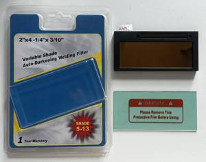 공장 특별 공급 자동 어둡게 용접 렌즈 2*4-1/4*3/10 용접 필터 그늘 황금 용접 렌즈 표준 헬멧 - Product Image 4
