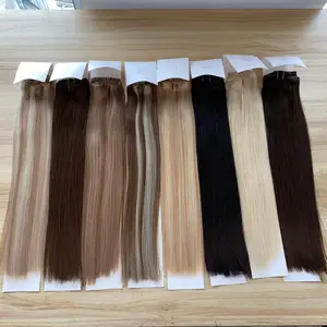 Wholesale Double Drawn Remy Human Hair 8 Pieces Seamless Clip In Hair Extension For White Women