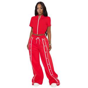 Vente flash d'automne, ensemble deux pièces pour femmes, survêtement, haut court à manches courtes, pantalon décontracté - Product Image 6