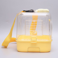 Sac de transport panoramique portable en plastique pour oiseaux, perroquets, cochons d'Inde, avec sangle de transport extérieure