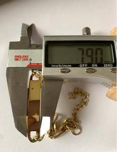 Blank ID Bar Bracelet Custom Engraving PVD Stainless Steel | Couple Cuban Link <b>Chain</b> Personalized Jewelry - Product Image 5