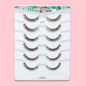 Pestañas Postizas Abestyou Marrón Ojo <span class=keywords><strong>de</strong></span> Gato, Efecto Visón Sintético, Banda Transparente, Aspecto Natural, Hechas a Mano, Resplandor Oscuro, Reutilizables, Maquillaje - Product Image 5