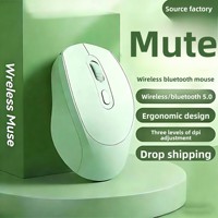 Mouse Optik Ergonomis Nirkabel Senyap Isi Ulang Dual-mode untuk Laptop dan Penggunaan Kantor