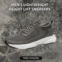 Baskets de sport d'été pour hommes, respirantes, légères, en cuir véritable, avec semelles rehaussantes de 6 cm, ajustables, doublure en maille