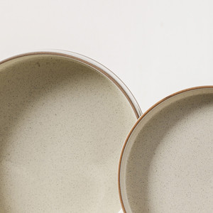 Plato de vajilla de boda para restaurante de lujo moderno plato occidental de bistec redondo beige platos de cena - Product Image 4