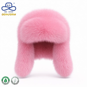 Chapeaux trappeurs tendance en fausse fourrure pelucheuse pour <span class=keywords><strong>femme</strong></span>, <span class=keywords><strong>avec</strong></span> protection des <span class=keywords><strong>oreilles</strong></span>, pour l'hiver, le style urbain et les voyages (OEM/ODM) - Product Image 4