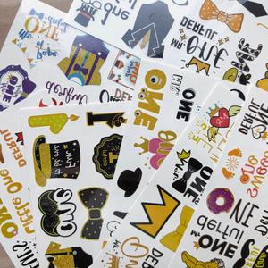 Nouveaux autocollants de tatouage temporaire imperméables et écologiques pour bébés, motifs colorés pour le 1er anniversaire, 8 feuilles, pour fêtes et art corporel - Product Image 6
