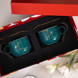 Ensemble de tasses en céramique de porcelaine de haute qualité, petit format exquis, écologique, capacité de 260 ml, design moderne, cadeau de luxe pour le thé - Product Image 6