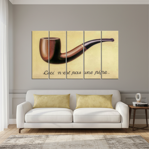 Impresión en lienzo de filosofía surrealista: Ceci nest pas une pipe, juego de 5 lienzos - Product Image 3