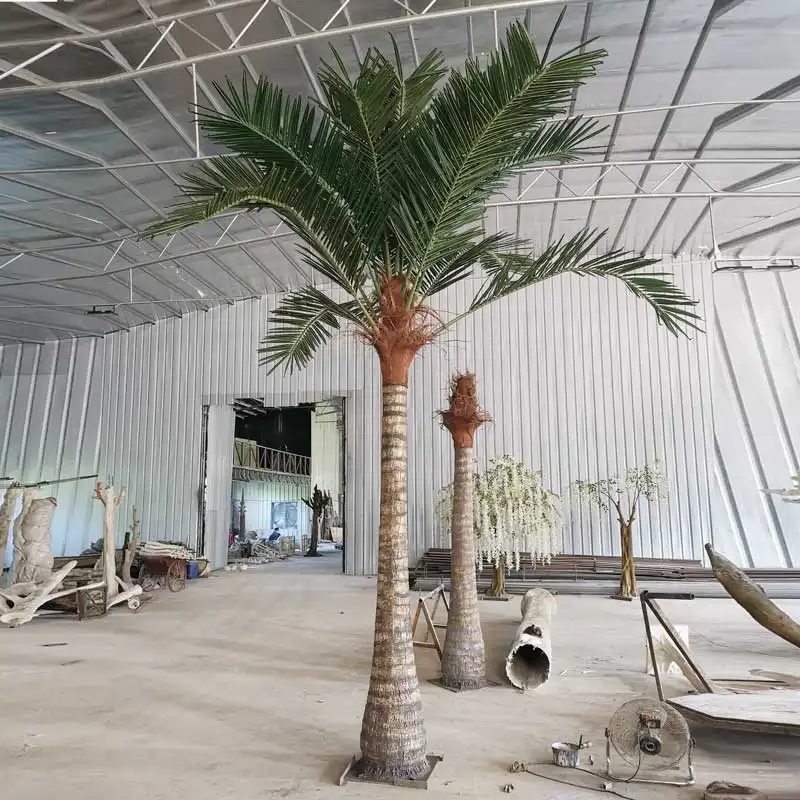 Faux arbre artificiel en fibre de verre, coffre d'extérieur, 1 pièce, 3.5m de haut, palmier artificiel, plantes pour le visage, pour l'extérieur