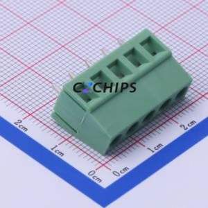 DB128V-5.0-5P-GN-S Screw Terminal Block Through hole Component (THT),P=5mm Connector 1x5P 5mm Green Through Hole - Product Image 1