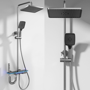 Robinet thermostatique en laiton à affichage numérique intelligent, robinets de massage à jet de pluie poli, ensemble de douche de salle de bain, colonne de douche - Product Image 5