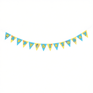 Pancarta de Feliz Cumpleaños de 4.5 Metros con Impresión a Doble Cara, Decoración de Plástico Triangular con Dibujos Animados para Celebración de Cumpleaños - Product Image 2