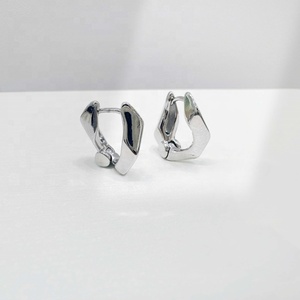 factory price plata 925 sterling <b>silver</b> 14k gold plated unique <b>earring</b> fashion jewelry elegant korean geometric <b>hoop</b> <b>earrings</b> - Product Image 4