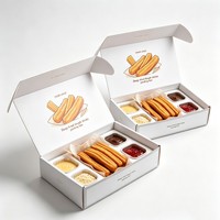 Boîte d'emballage jetable pour frites, chips, sauces, hamburgers et snacks à emporter – Vente en gros