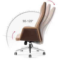 Vente en gros de meubles de bureau Guangdong Chaise de bureau de direction en cuir de luxe ergonomique et pivotante en Pu de qualité supérieure
