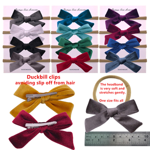 Attaches à cheveux en tissu velours, lot de 4 pièces, bandeaux souples, serre-tête pour bébés filles - Product Image 3