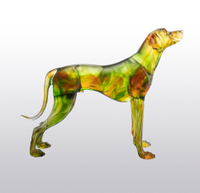 Statue de chien de grand danois de haute qualité Sculpture assise grandeur nature avec ornement de Noël