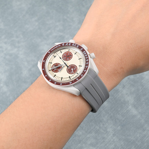 Bracelet de montre en caoutchouc de silicone multicolore 20mm à bout incurvé Bracelet de montre tropical souple pour Rlx Omga Vente directe d'usine <span class=keywords><strong>Prix</strong></span> de gros - Product Image 6