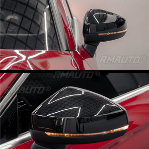 ฝาครอบกระจกมองหลัง สีดำเงา สำหรับ Audi A3 S3 8V RS3 ปี 2013 2014 2015 2016 2017 2018 2019 จำนวน 2 ชิ้น - Product Image 2