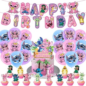 Globos <span class=keywords><strong>de</strong></span> Látex <span class=keywords><strong>de</strong></span> <span class=keywords><strong>Lilo</strong></span> y <span class=keywords><strong>Stitch</strong></span>, Pancarta, Adorno para Pastel, Set <span class=keywords><strong>de</strong></span> Globos para Decoración <span class=keywords><strong>de</strong></span> Fiestas <span class=keywords><strong>de</strong></span> Cumpleaños Infantiles, Venta al Por Mayor - Product Image 2