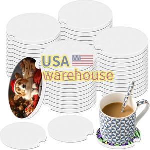 Car <b>coaster</b> Sublimation Blanks Ceramic <b>White</b> USA WAREHOUSE Wholesale Custom Printed Sublimation Car <b>Coasters</b> Sublimation - Product Image 1