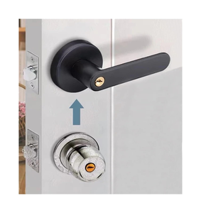 Custom logo Interior Privacy Passage Lever <strong>Door</strong> Handle Aluminum Alloy Round Entry Front <strong>Door</strong> Lock with 3 Iron Keys - Product Image 5