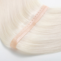 Extensions de cheveux humains de qualité professionnelle pour salon, trame papillon, blondes, avec trou invisible, trame en PU, 100% cheveux vierges, fournisseur