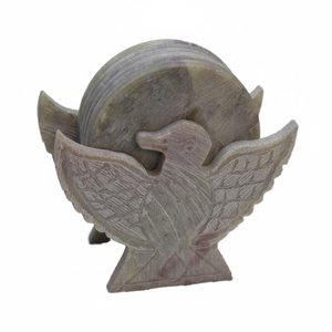 Ensemble de dessous-de-verre en pierre ollaire royale pour thé et café I Ensemble de dessous-de-verre pour boissons fait à la main I Ensemble de dessous-de-verre de cuisine adorable I Ensemble de dessous-de-verre personnalisé - Product Image 1