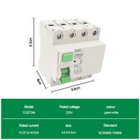 Disyuntor de corriente Residual tipo B, 4 polos, 63A, 30mA, ELCB/RCD/RCCB/RCBO