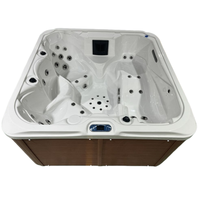 Baignoire Spa Extérieure Rectangulaire Élégance Moderne, Jacuzzi Autonome Écologique à Commande Informatique, 10 Jets, Idéale pour Hôtels