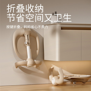 Support de bain réglable pour bébés et tout-petits, aide au bain pliable, gris brunâtre, 44x37x56 cm, matériau ABS - Product Image 5