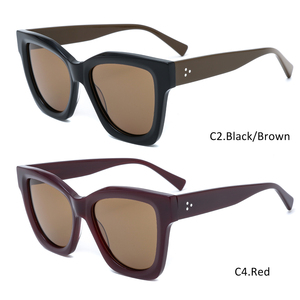 VISION PLUS Lunettes de soleil polarisées rétro UV400 unisexes en acétate noir de créateur, confortables, à monture complète, avec logo personnalisé - Product Image 3