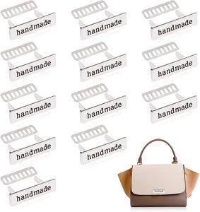 TXIN Pieces Handmade Metal Labels With Shim Rectangle Alloy Tags Hand Made Printed Signs Label For DIY Crafts Sewing Items <b>Purse</b> - Product Image 1