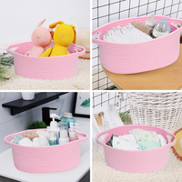 Panier de rangement portable pour couches de bébé, organisateur multifonction en corde de coton tressée avec poignée