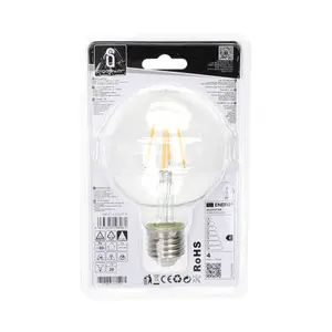 Ampoule LED à filament G80 E27 4W transparente, économie d'énergie, lumière blanche, idéale pour la décoration et les ambiances chaleureuses. - Product Image 3
