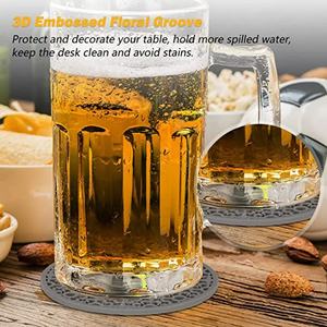 รับพิมพ์โลโก้ตามสั่งแบบขายส่ง พร้อมแผ่นรองแก้วซิลิโคนคุณภาพสูง สำหรับกาแฟ/ชา/เครื่องดื่ม และแผ่นรองแก้วเบียร์ - Product Image 6