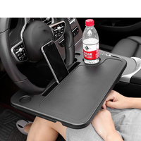 Table de volant de voiture multifonctionnelle portable, table pour ordinateur portable, compatible avec tous les véhicules, plateau porte-gobelet pour voiture