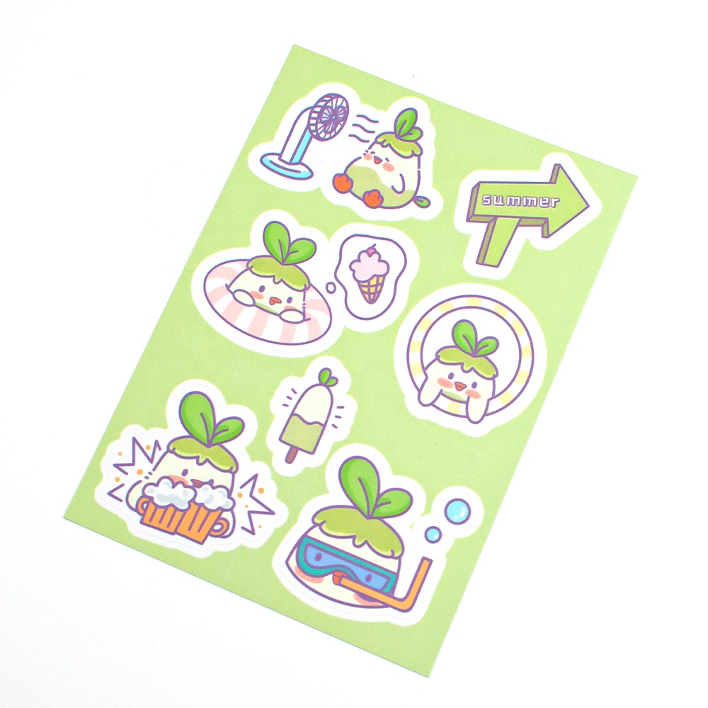 copperplate paper sticker with matte lamination example