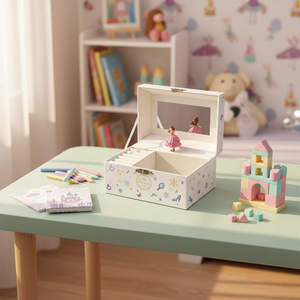 Caja de Música Moderna con Manivela, Diseño de <span class=keywords><strong>Princesa</strong></span> Floral, Bailarina Giratoria, Ecológica, de Papel, con Sonido de los Años 60, para Niñas - Product Image 2