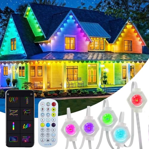 Vente en gros de lumières de Noël à LED RGBW imperméables IP68 pour l'extérieur, lumières ponctuelles à pixels, corps en PVC, lumières de Noël permanentes pour la décoration - Product Image 1
