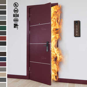 China fabricante superior personalizado 60 minutos BS EN ULC aprobado Woden puertas resistentes al fuego para puertas contra incendios de hotel ignífugas - Product Image 5