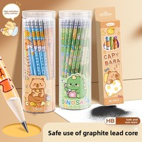 Lot de 50 crayons en baril, cadeau pour les élèves du primaire, crayons d'écriture HB, coffret de 12 crayons, fabrication chinoise