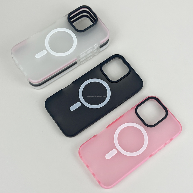 Custom Design Luxury Matte Soft TPU Cover Magnetic Mobile Phone Cases for iPhone 16 E 15 Pro Max 17 Shockproof Comfortable Case