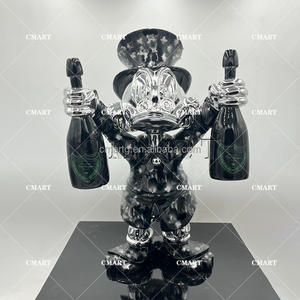Escultura de Pato <span class=keywords><strong>MC</strong></span> Cromado Personalizada de Alta Calidad con Logotipo, Escultura de Pato Dagobert Pop Art con Dos Botellas, Escultura de Pato <span class=keywords><strong>Donald</strong></span> con Dos Botellas - Product Image 2