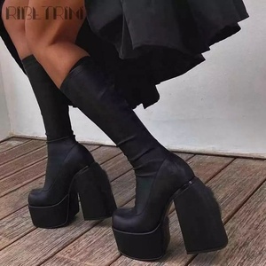 Botas negras xl de tacón alto para mujer LAUSICK